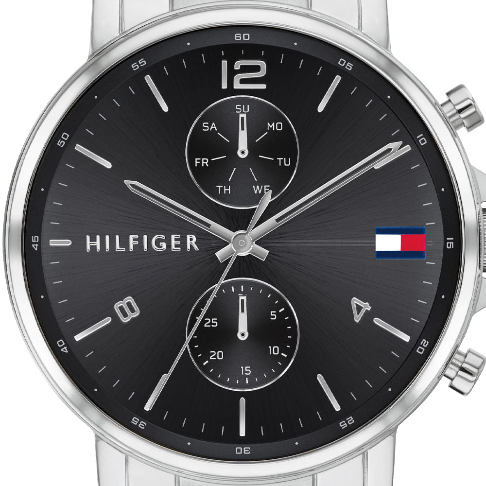 Buy Tommy Hilfiger Mens Quartz Silver Stainless Steel Black Dial 44mm Watch - 1710413 in Pakistan