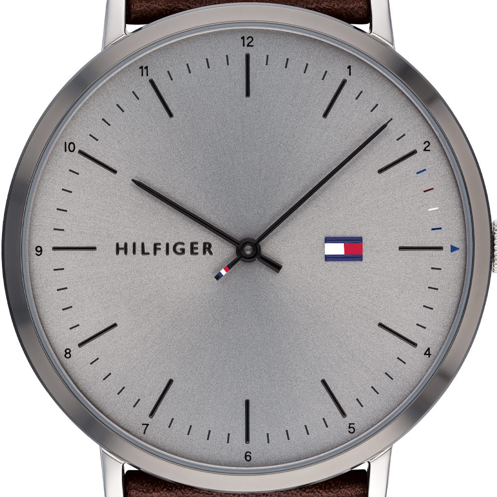 Buy Tommy Hilfiger Quartz Brown Leather Strap Silver Dial 40mm Watch for Men - 1791463 in Pakistan