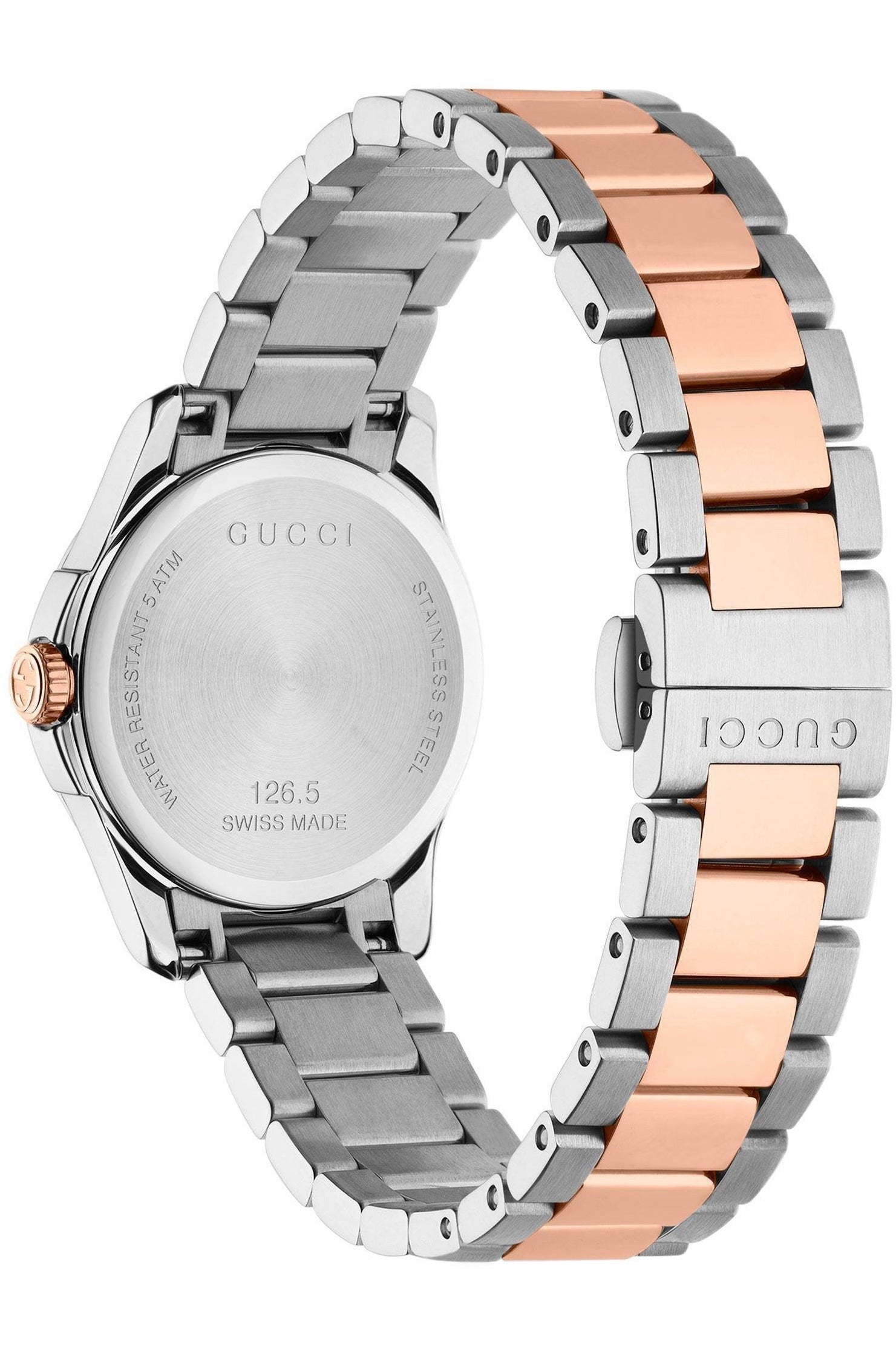 Buy Gucci Women's Swiss Made Quartz Stainless Steel Silver Dial 27mm Watch YA126564 in Pakistan
