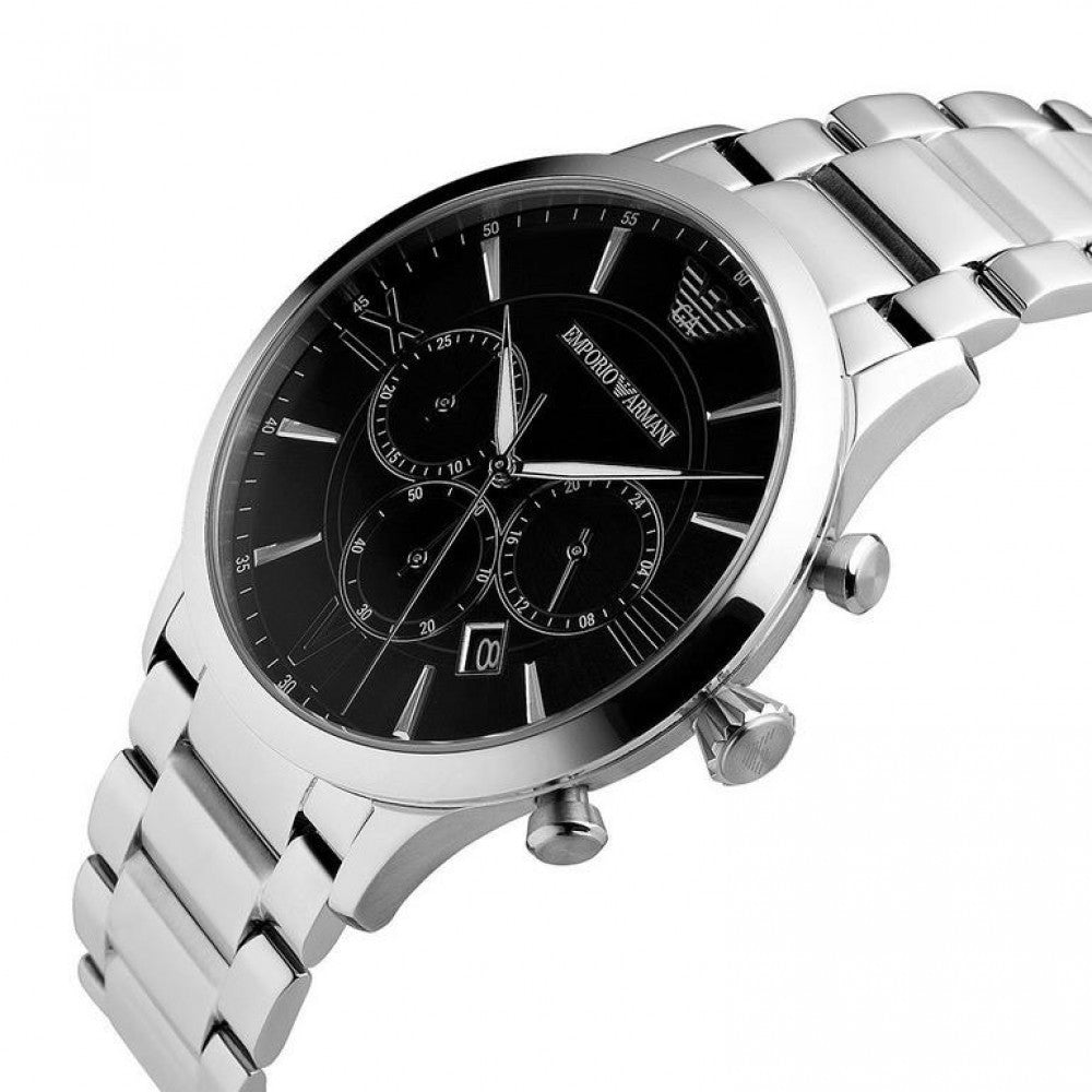 Buy Emporio Armani Men's Chronograph Stainless Steel Black Dial 44mm Watch AR11208 in Pakistan