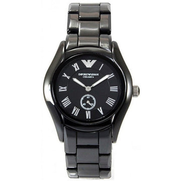 Buy Emporio Armani Women's Black Ceramic Dial Stainless Steel Strap Watch - AR1402 in Pakistan