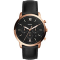Buy Fossil Men's Chronograph Quartz Black Leather Strap Black Dial 44mm Watch FS5381 in Pakistan