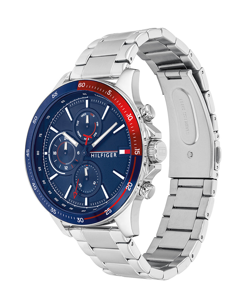 Buy Tommy Hilfiger Mens Quartz Stainless Steel Blue Dial 46mm Watch - 1791718 in Pakistan