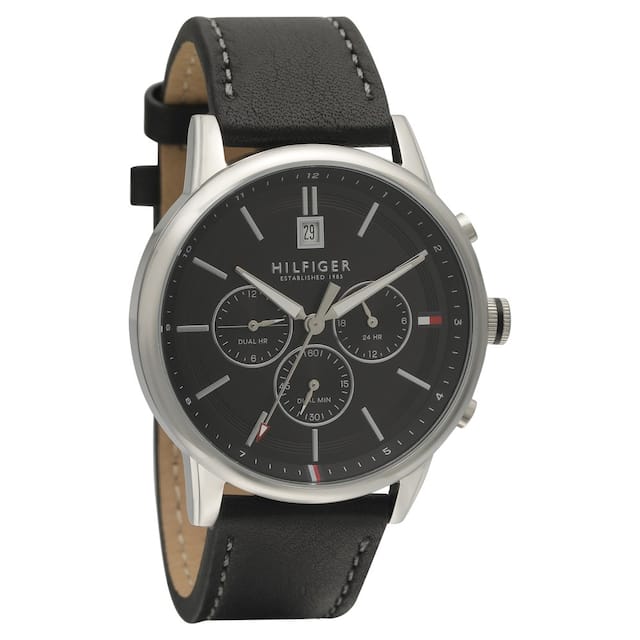 Buy Tommy Hilfiger Quartz Leather Strap Black Dial 44mm Watch for Men - 1791630 in Pakistan