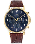 Buy Tommy Hilfiger Mens Quartz Blue Dial Leather Strap 46mm Watch - 1710380 in Pakistan