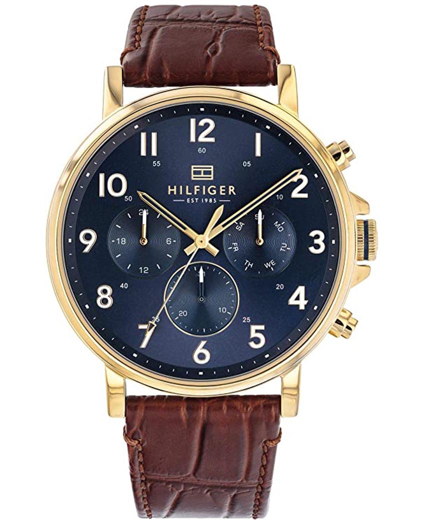 Buy Tommy Hilfiger Mens Quartz Blue Dial Leather Strap 46mm Watch - 1710380 in Pakistan