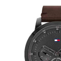 Buy Tommy Hilfiger Mens Quartz Brown Leather Strap Grey Dial 46mm Watch - 1791799 in Pakistan