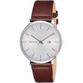 Buy Tommy Hilfiger Quartz Brown Leather Strap Silver Dial 40mm Watch for Men - 1791463 in Pakistan