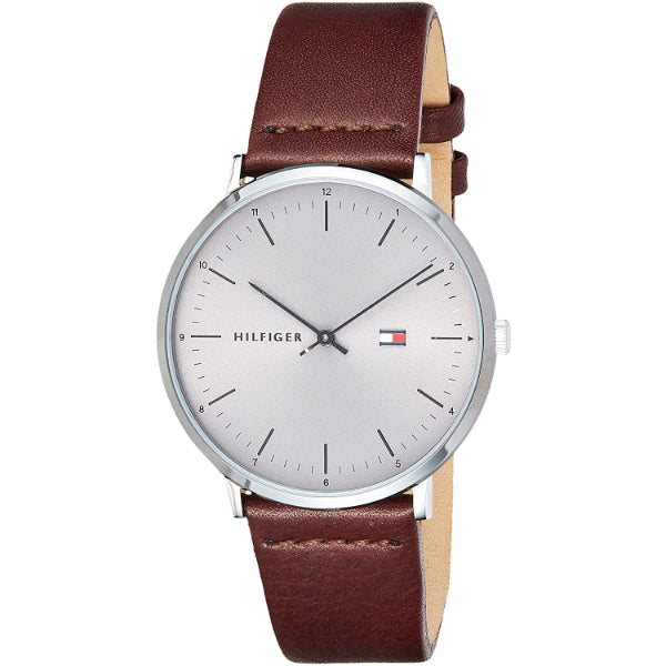 Buy Tommy Hilfiger Quartz Brown Leather Strap Silver Dial 40mm Watch for Men - 1791463 in Pakistan