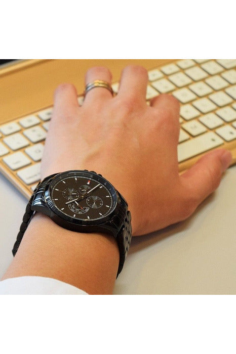 Buy Tommy Hilfiger Chronograph Quartz Stainless Steel Black Dial 44mm Watch for Men - 1791611 in Pakistan