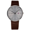 Buy Tommy Hilfiger Quartz Brown Leather Strap Silver Dial 40mm Watch for Men - 1791463 in Pakistan