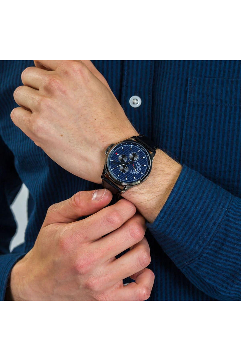 Buy Tommy Hilfiger Quartz Leather Strap Blue Dial 44mm Watch for Men - 1791616 in Pakistan
