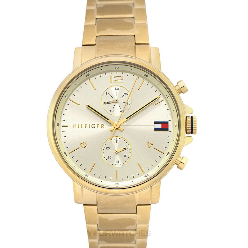 Buy Tommy Hilfiger Mens Quartz Gold Stainless Steel Gold Dial 44mm Watch - 1710415 in Pakistan