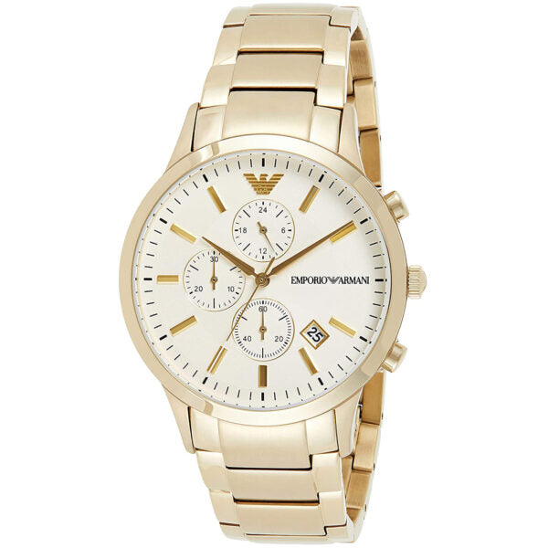 Buy Emporio Armani Mens Chronograph Quartz Stainless Steel Off White Dial 43mm Watch - Ar11332 in Pakistan