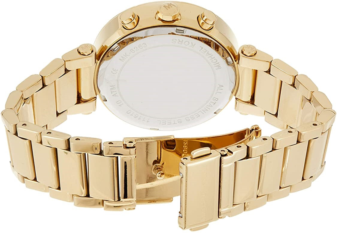 Buy Michael Kors Womens Quartz Chronograph Parker Gold Stainless Steel Green Dial 38mm Watch - Mk6263 in Pakistan