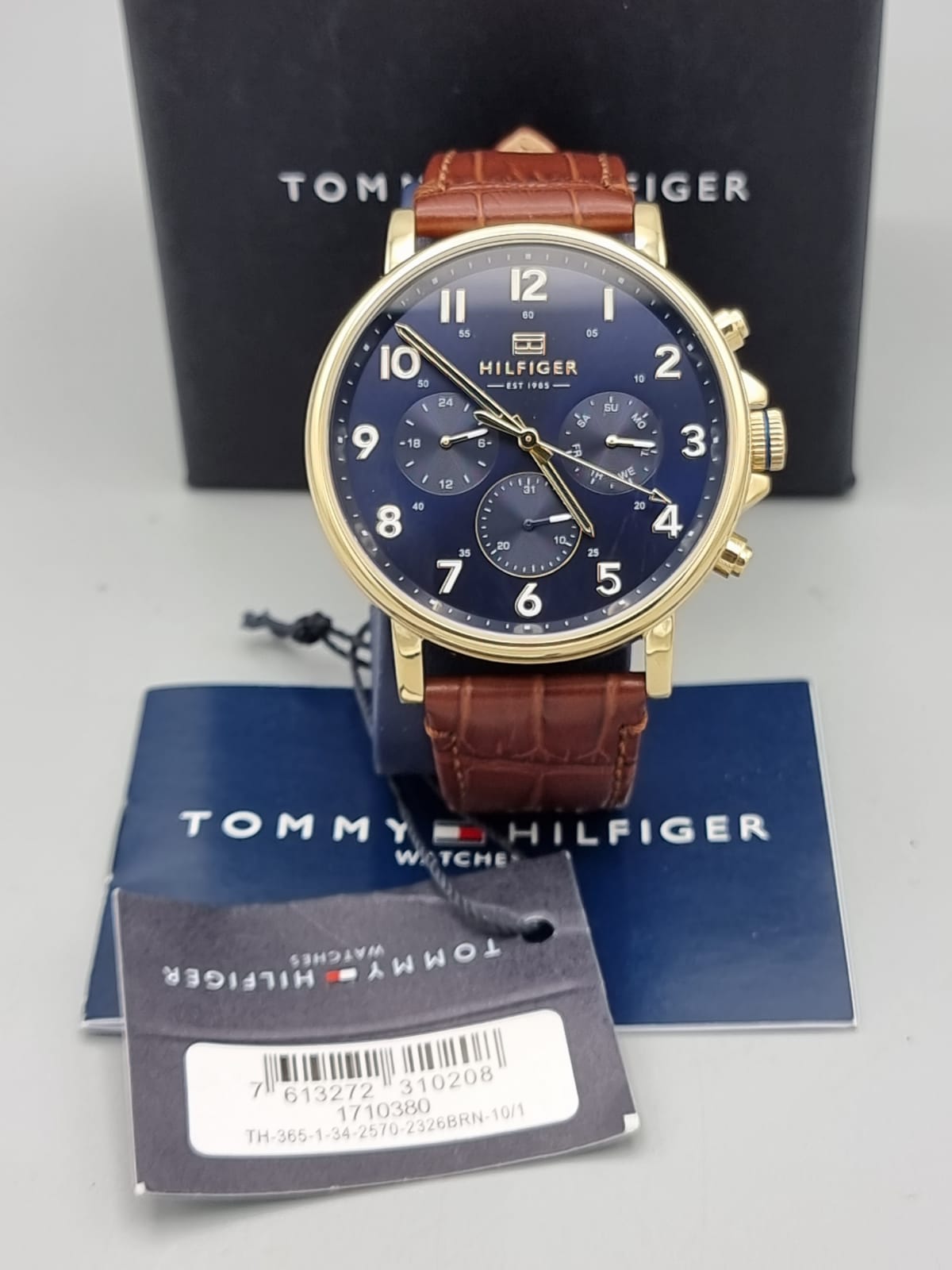 Buy Tommy Hilfiger Mens Quartz Blue Dial Leather Strap 46mm Watch - 1710380 in Pakistan