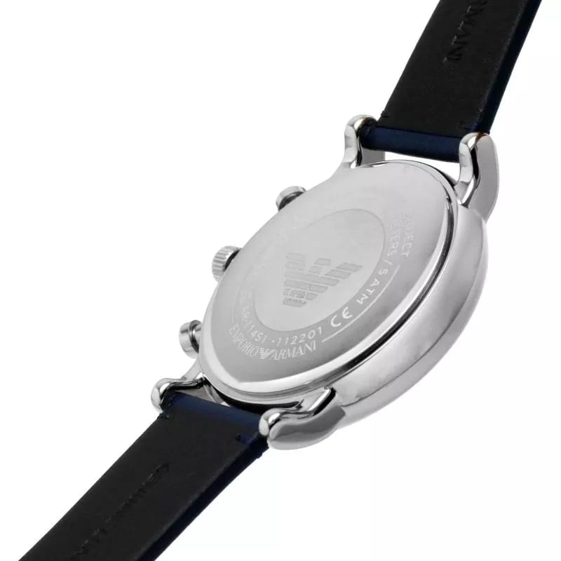 Buy Emporio Armani Men's Chronograph Leather Strap Blue Dial 46mm Watch - AR11451 in Pakistan