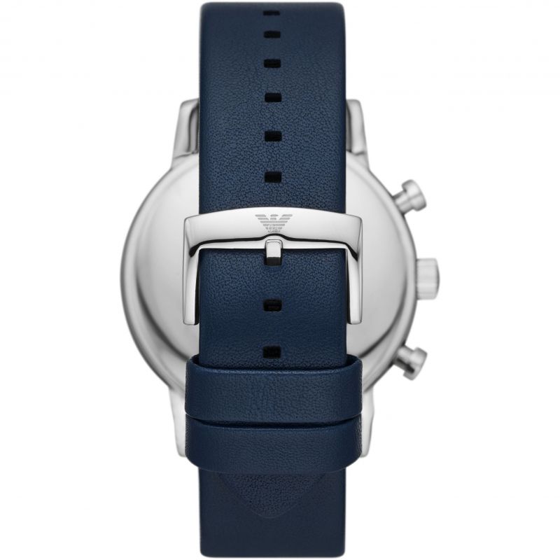 Buy Emporio Armani Men's Chronograph Leather Strap Blue Dial 46mm Watch - AR11451 in Pakistan