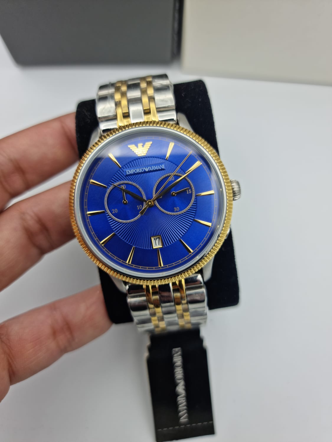 Buy Emporio Armani Men's Chronograph Stainless Steel Blue Dial 43mm Watch AR1847 in Pakistan