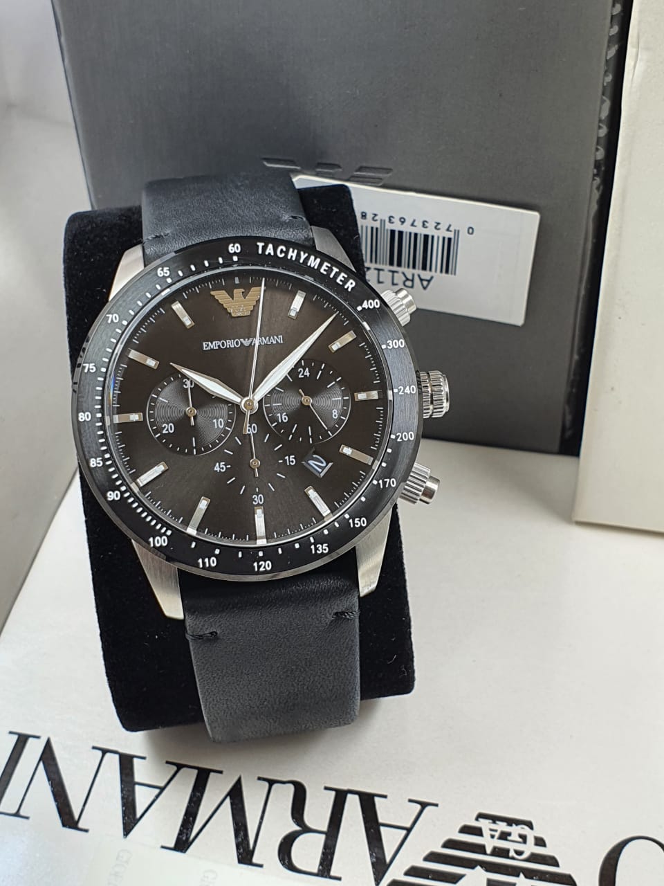 Buy Emporio Armani Mens Chronograph Quartz Leather Strap Black Dial 43mm Watch - Ar11243 in Pakistan