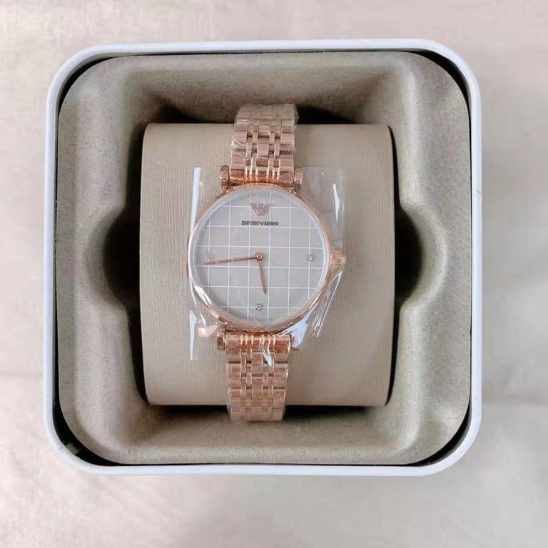 Buy Emporio Armani Womens Quartz Rose Gold Stainless Steel Mother Of Pearl Dial 32mm Watch - Ar11385 in Pakistan