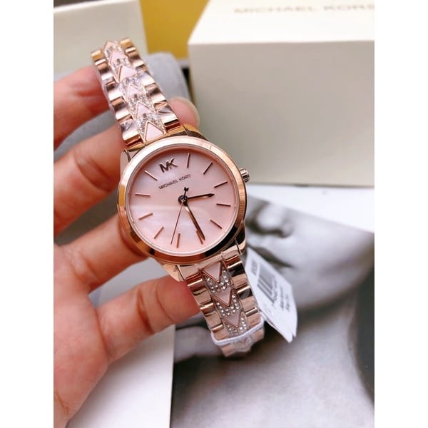 Buy Michael Kors Womens Quartz Runway Stainless Steel Pink Dial 28mm Watch - Mk6856 in Pakistan