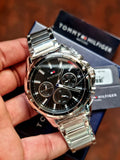 Buy Tommy Hilfiger Mens Quartz Silver Stainless Steel Black Dial 45mm Watch - 1791936 in Pakistan