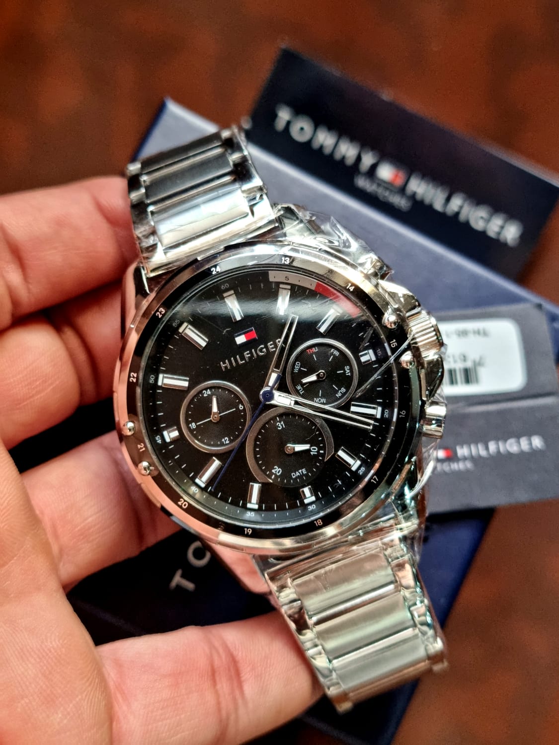 Buy Tommy Hilfiger Mens Quartz Silver Stainless Steel Black Dial 45mm Watch - 1791936 in Pakistan