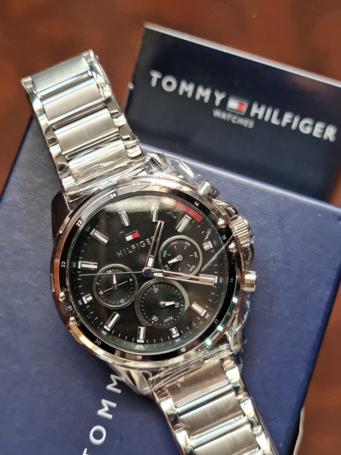 Buy Tommy Hilfiger Mens Quartz Silver Stainless Steel Black Dial 45mm Watch - 1791936 in Pakistan