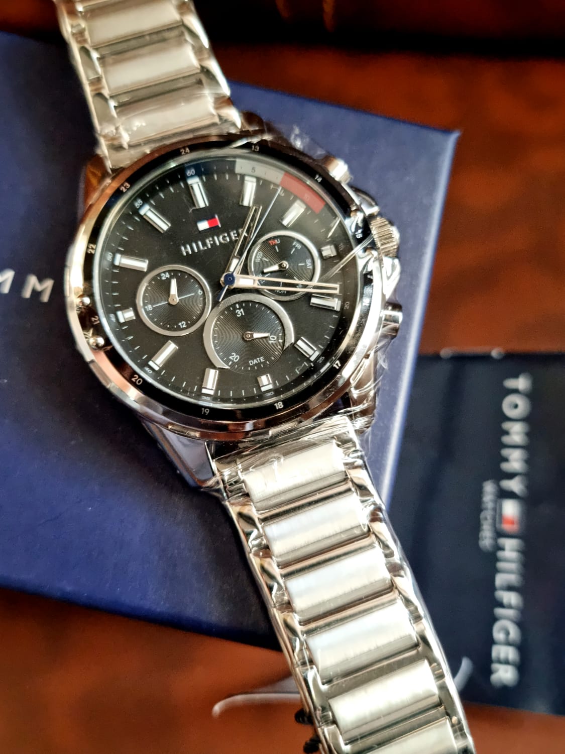 Buy Tommy Hilfiger Mens Quartz Silver Stainless Steel Black Dial 45mm Watch - 1791936 in Pakistan