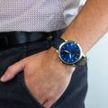 Buy Men's Quartz The Minimalist Blue Leather Strap Blue Dial 44Mm Watch in Pakistan