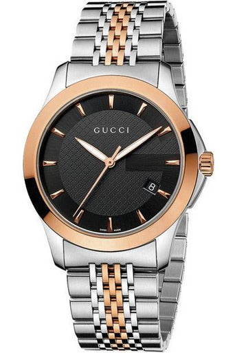 Buy Gucci Men's Swiss Made Quartz Stainless Steel Black Dial 38mm Watch YA126410 in Pakistan