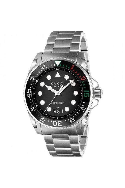 Buy Gucci Men's Swiss Made Quartz Stainless Steel Black Dial 45mm Watch YA136208 in Pakistan