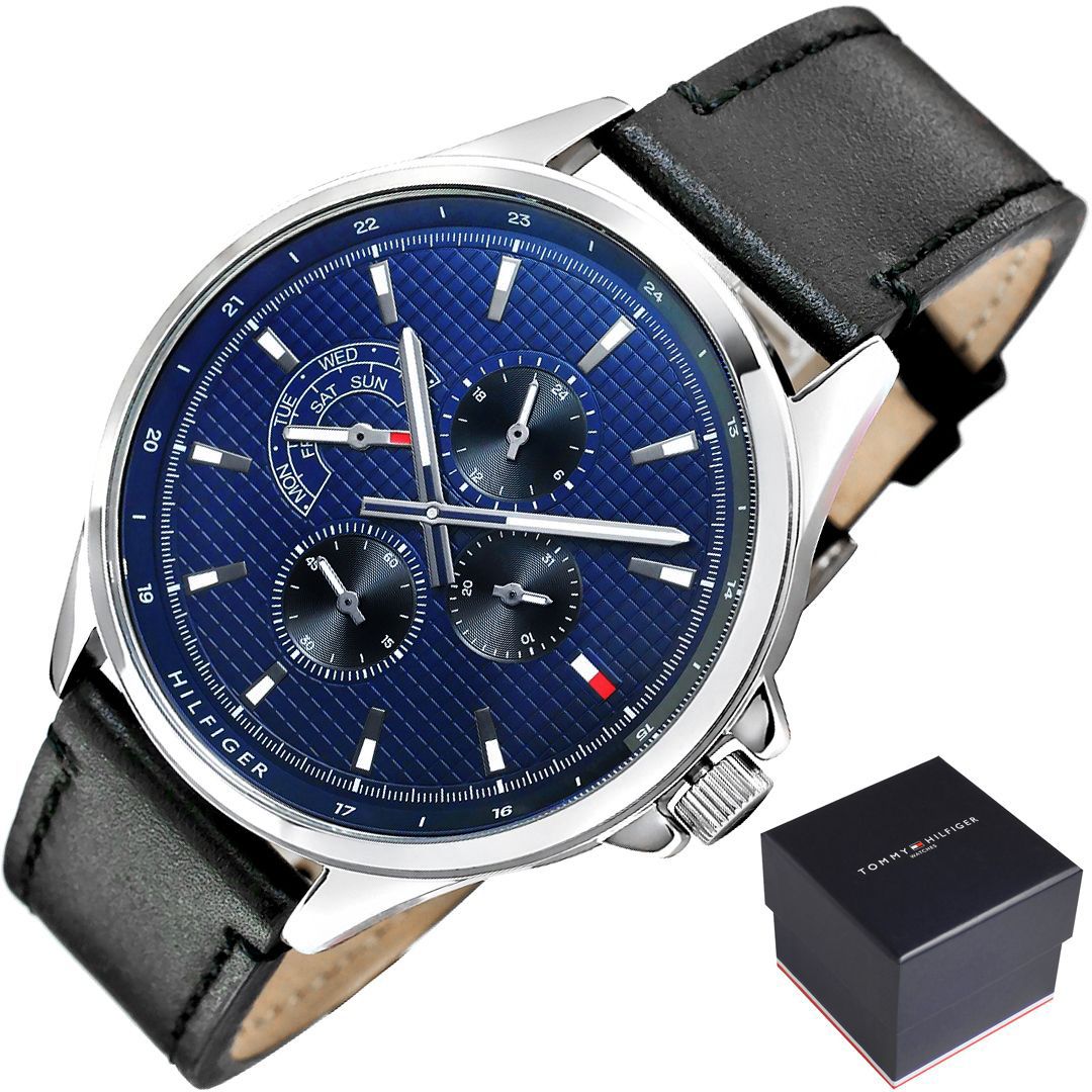 Buy Tommy Hilfiger Quartz Leather Strap Blue Dial 44mm Watch for Men - 1791616 in Pakistan