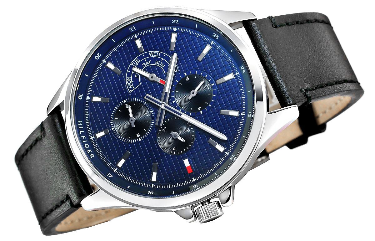 Buy Tommy Hilfiger Quartz Leather Strap Blue Dial 44mm Watch for Men - 1791616 in Pakistan