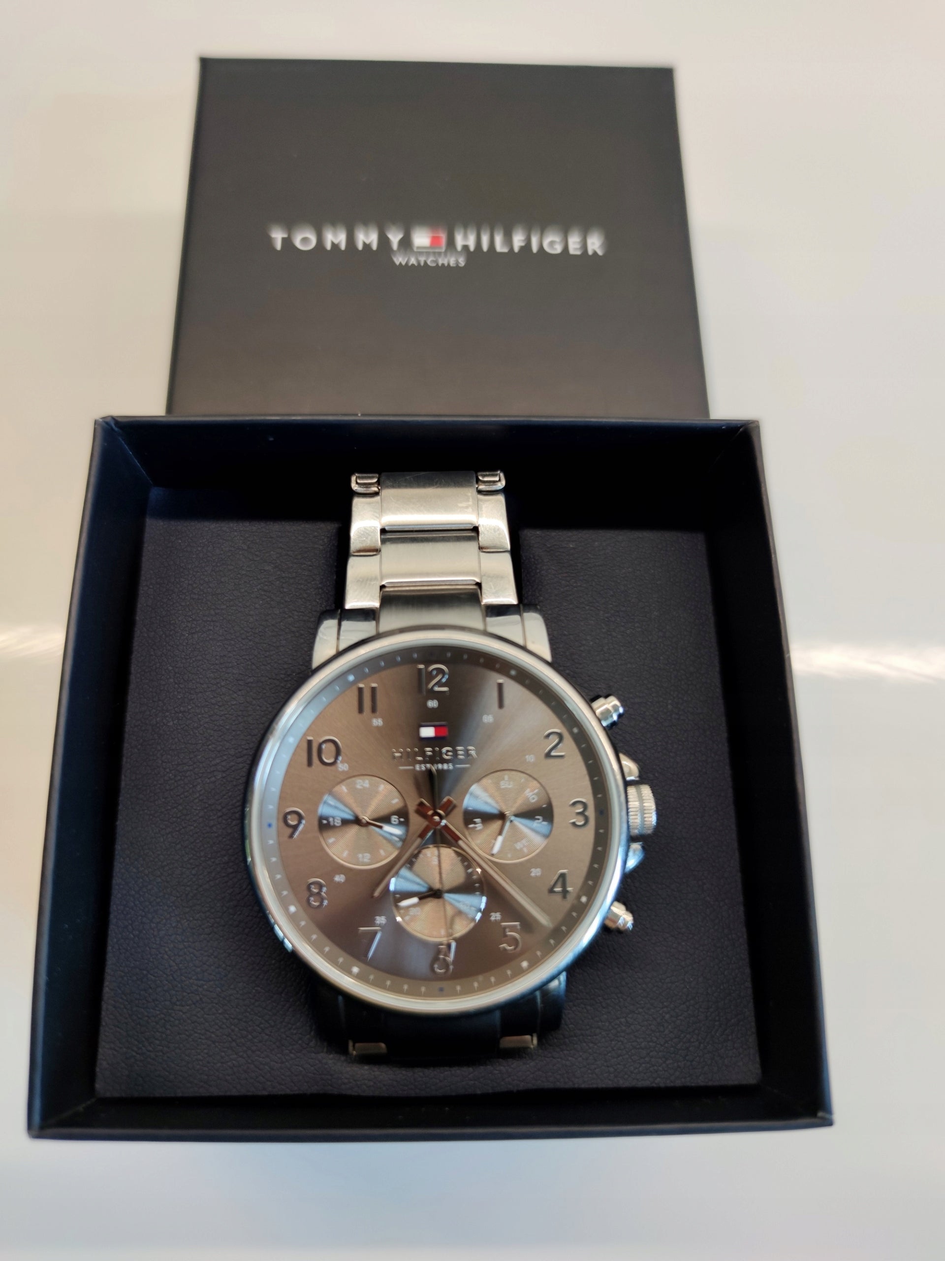 Buy Tommy Hilfiger Chronograph Quartz Stainless Steel Grey Dial 46mm Watch for Men - 1710382 in Pakistan