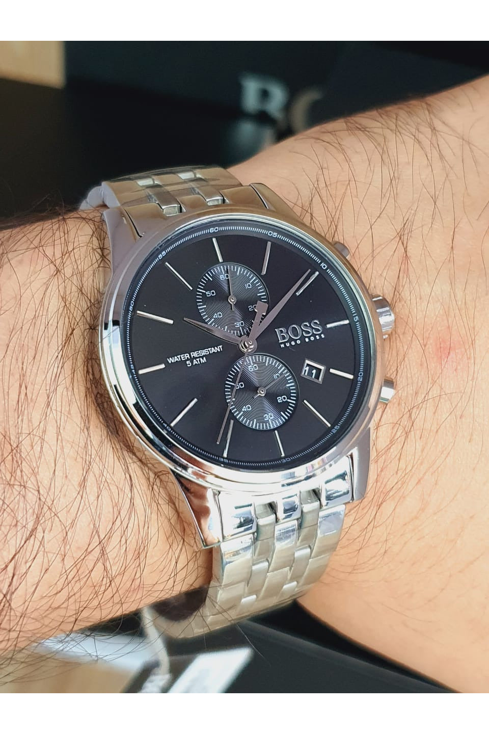 Buy Hugo Boss Men’s Chronograph Quartz Stainless Steel Black Dial 41mm Watch 1513383 in Pakistan