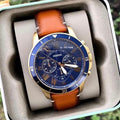 Buy Fossil Men's Quartz Brown Leather Strap Blue Dial 44mm Watch FS5268 in Pakistan