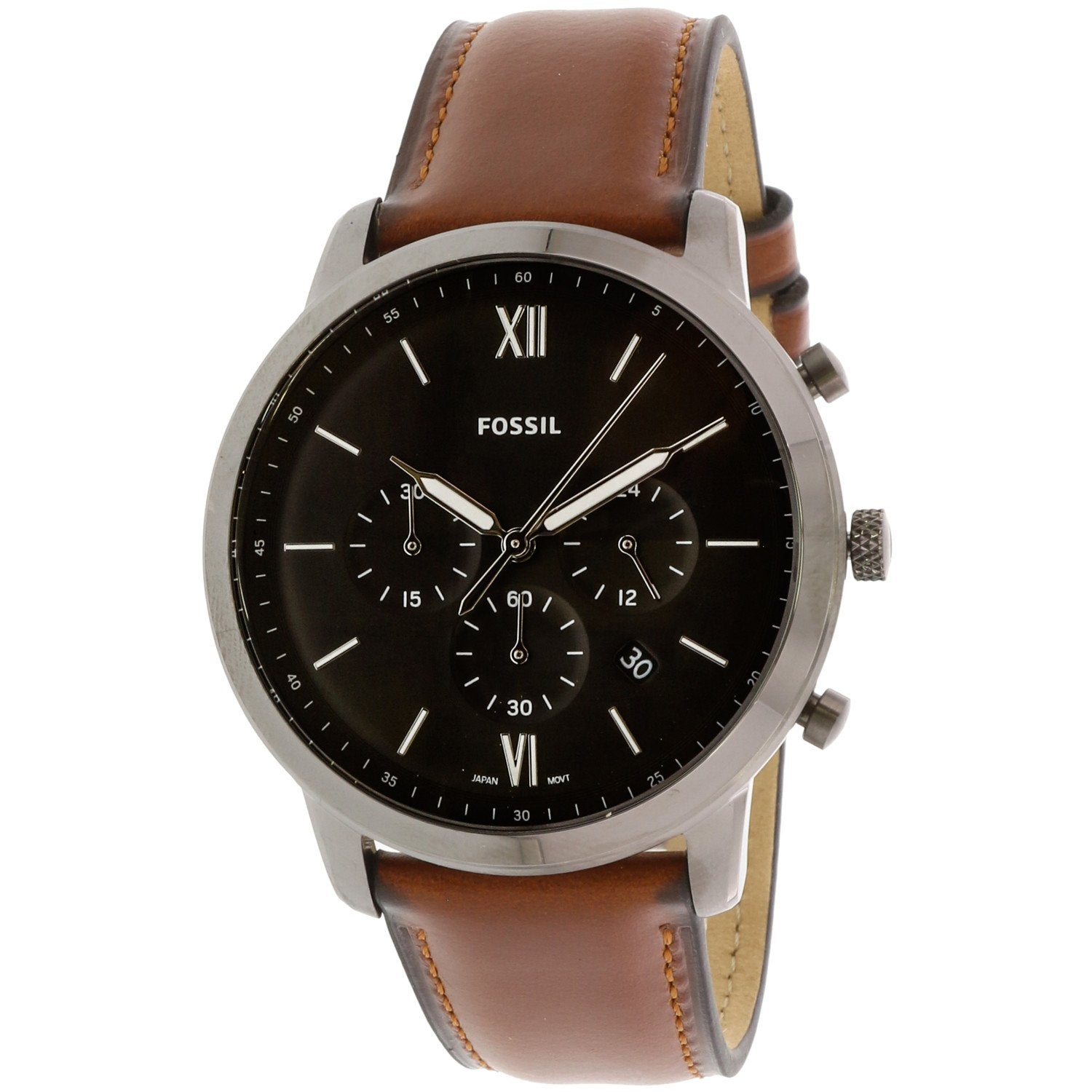 Buy Men's Chronograph Quartz Neutra Amber Leather Strap Gray Dial 44Mm Watch in Pakistan