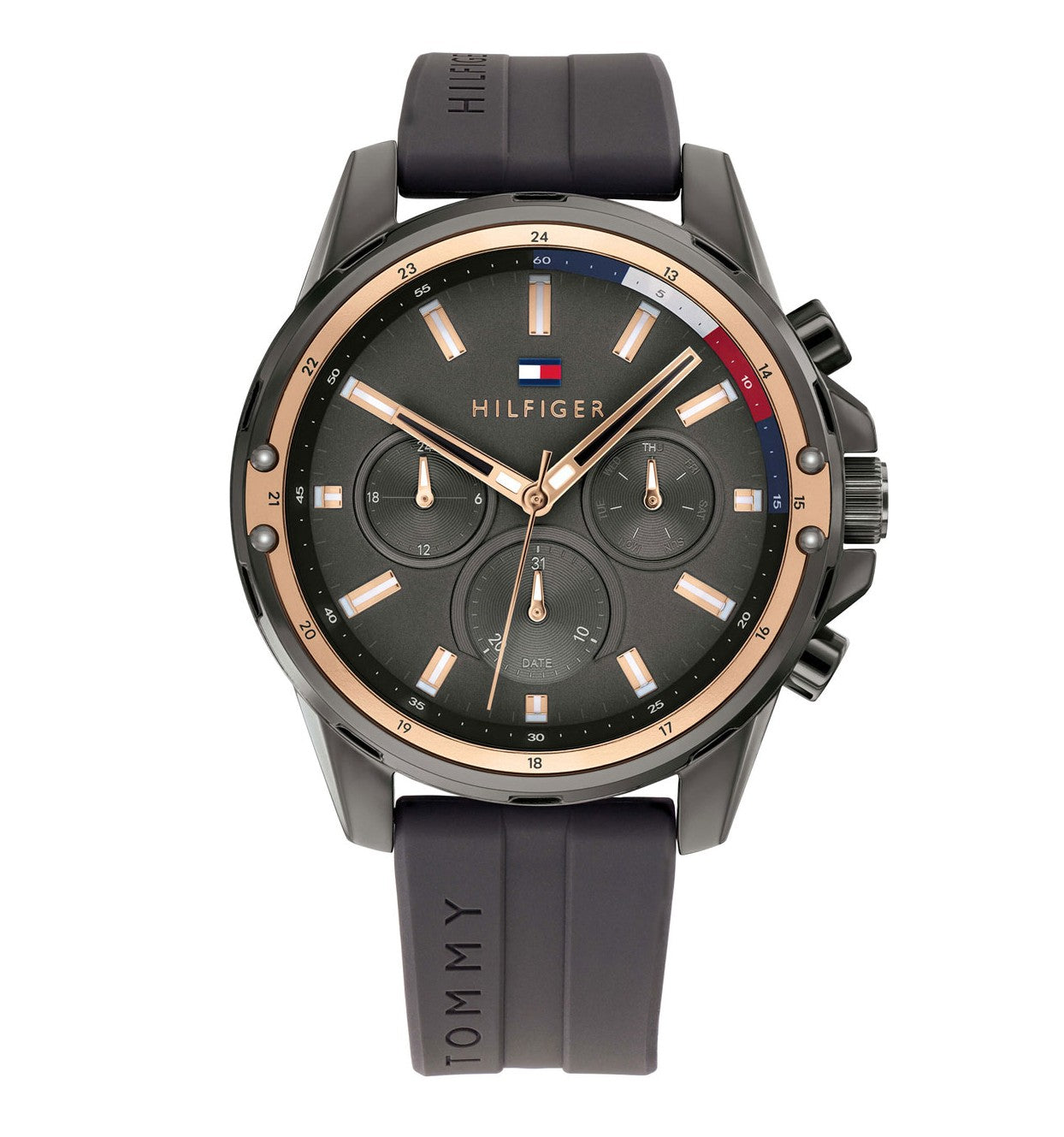 Buy Tommy Hilfiger Mens Quartz Silicone Strap Grey Dial 45mm Watch - 1791792 in Pakistan