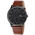 Buy Tommy Hilfiger Mens Quartz Leather Strap Black Dial 44mm Watch - 1791604 in Pakistan