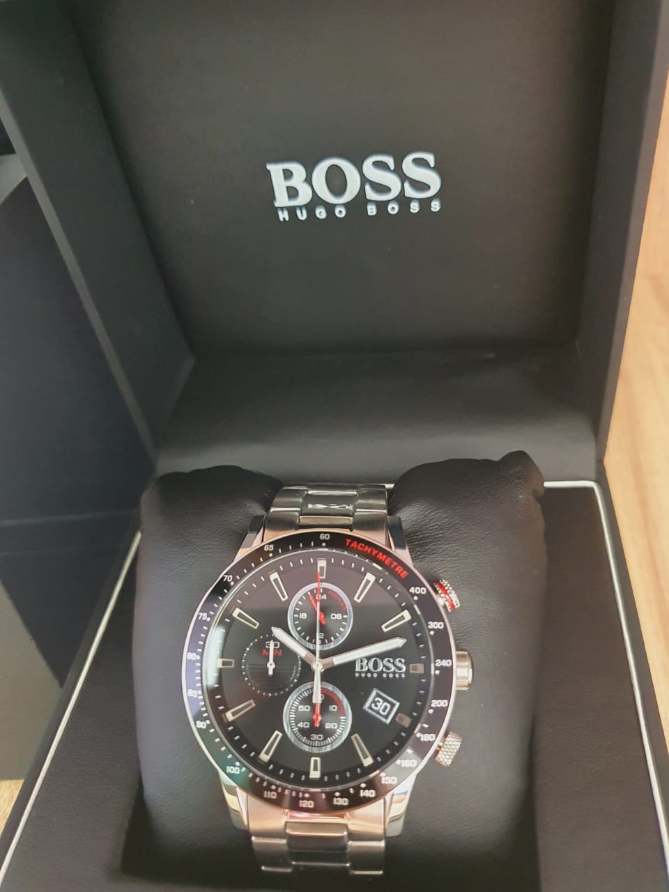 Buy Hugo Boss Mens Chronograph Quartz Rafale Stainless Steel Black Dial 44mm Watch - 1513509 in Pakistan