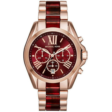 Buy Michael Kors Bradshaw Burgundy Red Chronograph Wrist Watch For Women - Mk6270 in Pakistan