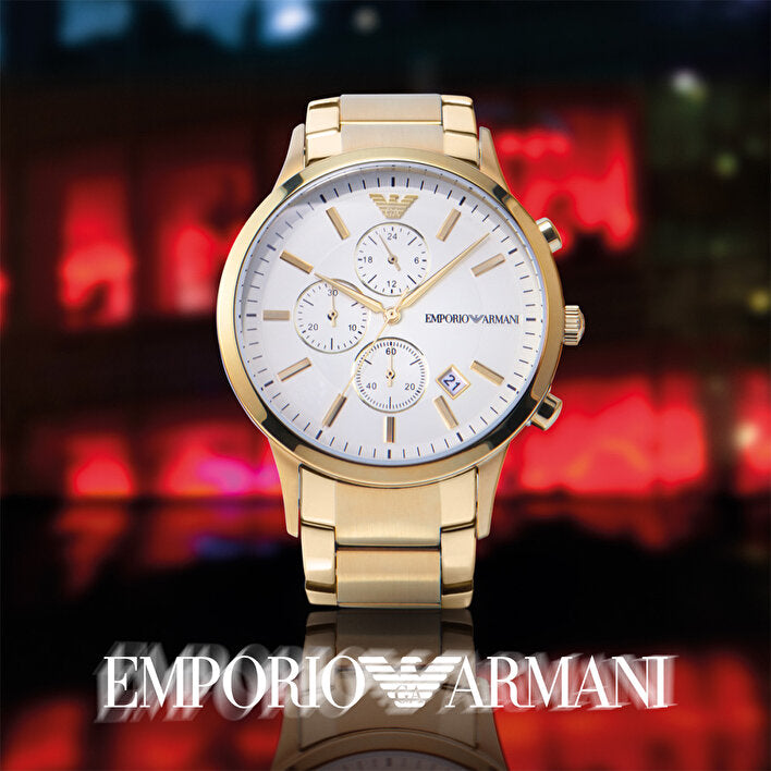Buy Emporio Armani Mens Chronograph Quartz Stainless Steel Off White Dial 43mm Watch - Ar11332 in Pakistan