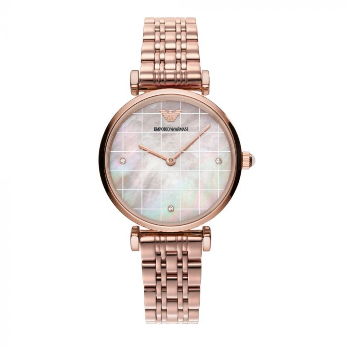 Buy Emporio Armani Womens Quartz Rose Gold Stainless Steel Mother Of Pearl Dial 32mm Watch - Ar11385 in Pakistan