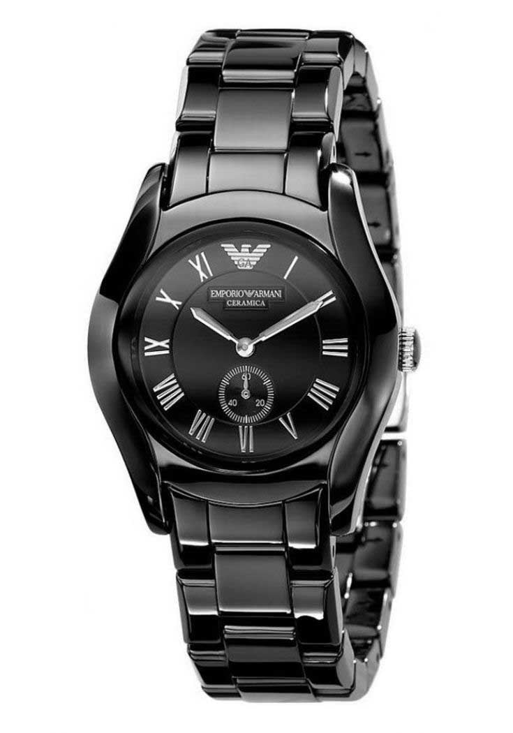Buy Emporio Armani Women's Black Ceramic Dial Stainless Steel Strap Watch - AR1402 in Pakistan