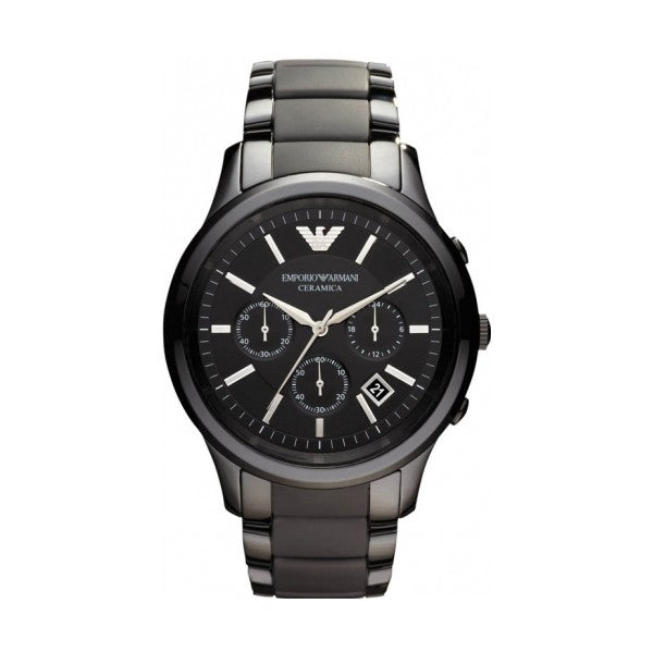 Buy Emporio Armani Mens Chronograph Quartz Stainless Steel Black Dial 43mm Watch - Ar1452 in Pakistan