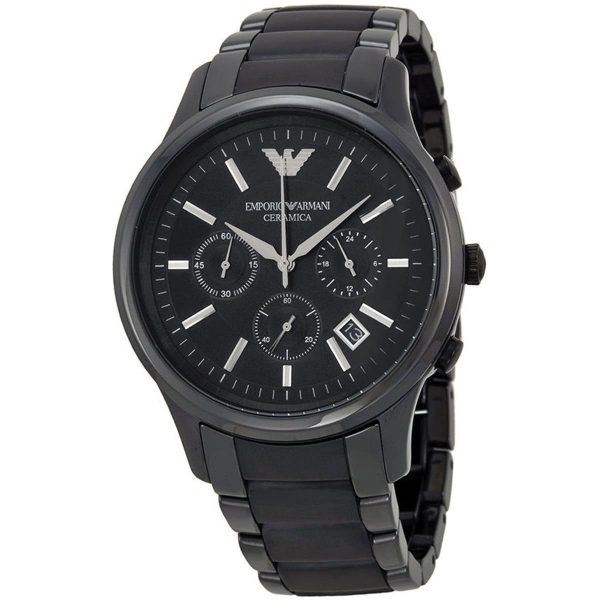 Buy Emporio Armani Mens Chronograph Quartz Stainless Steel Black Dial 43mm Watch - Ar1452 in Pakistan
