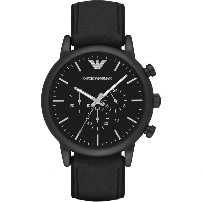 Buy Emporio Armani Chronograph Quartz Leather Strap Black Dial 46mm Watch for Men - Ar1970 in Pakistan