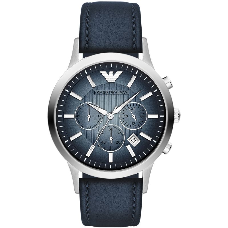 Buy Emporio Armani Men’s Quartz Leather Strap Blue Dial 43mm Watch - AR2473 in Pakistan